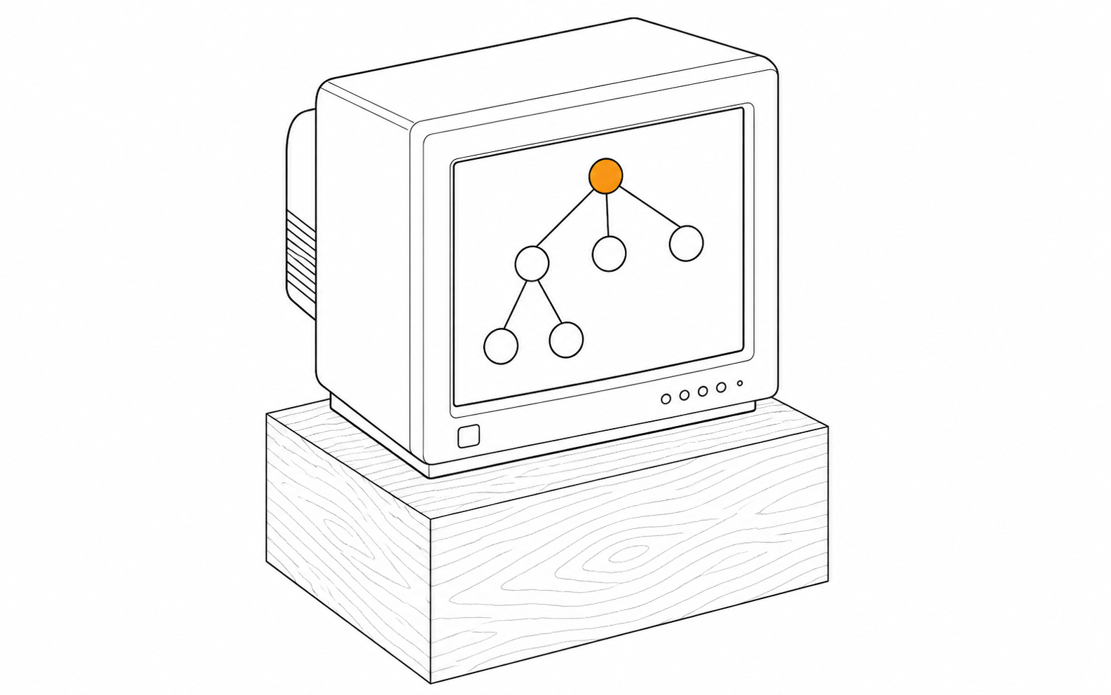 Abstract syntax tree on a small CRT-style monitor